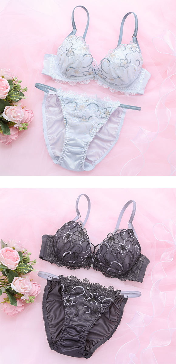 ココランジェ フローティングフラワーシャイン ブラジャー ショーツ セット ストリング COCO Linge