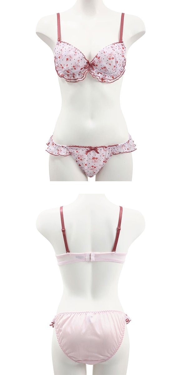 ココランジェ ドットチェリーシフォン ブラジャー ショーツ セット COCO Linge