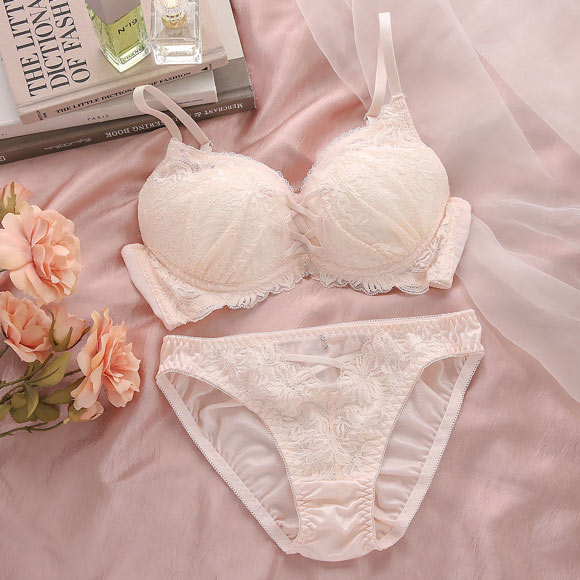 ココランジェ グラマラスコード カシュクール ブラジャー ショーツ セット モールド 脇高 脇肉 レース 谷間 COCO Linge 大きいサイズ