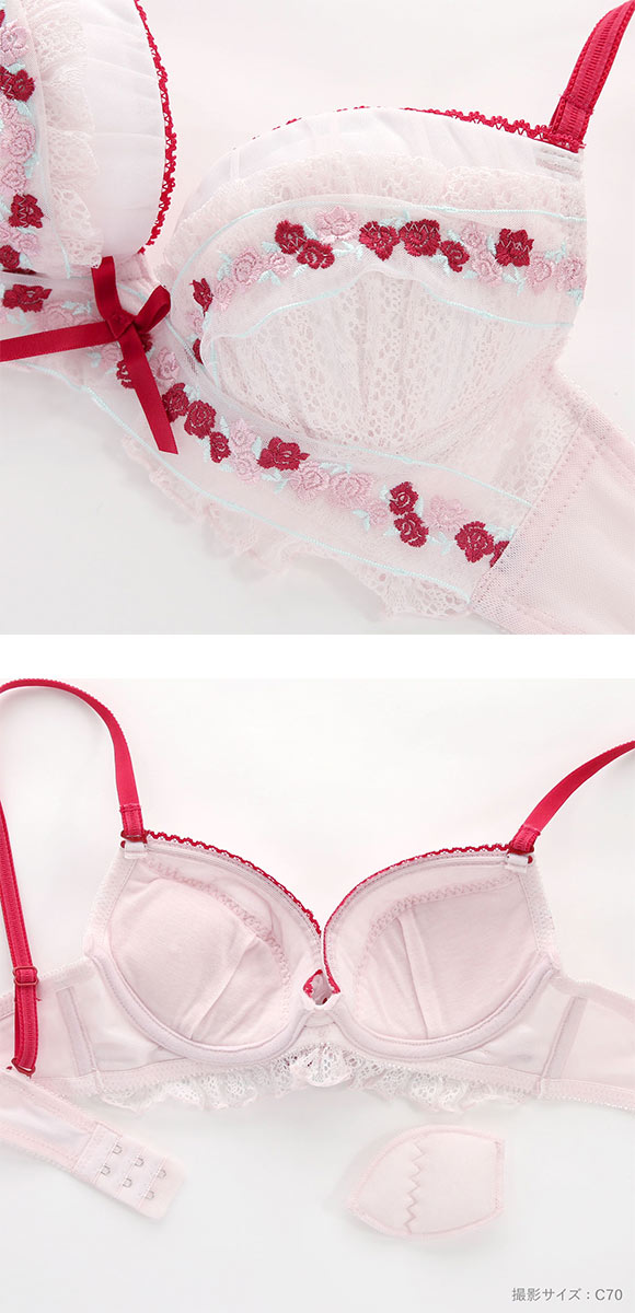 ココランジェ プティフラワーリボン ブラジャー ショーツ セット COCO Linge 大きいサイズ