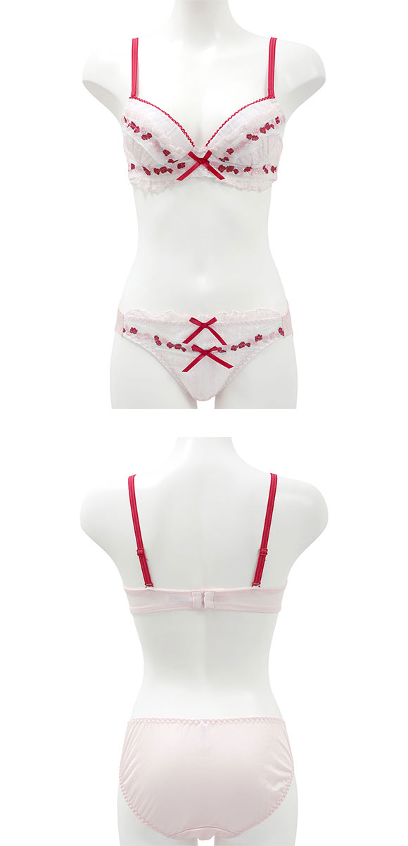 ココランジェ プティフラワーリボン ブラジャー ショーツ セット COCO Linge 大きいサイズ