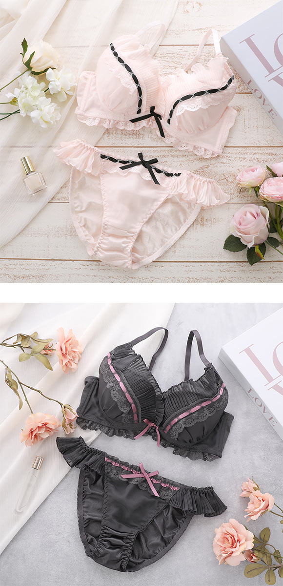 ココランジェ ラブリーフェリーチェ カシュクール ブラジャー ショーツ セット モールド 脇高 脇肉 レース 谷間 COCO Linge 大きいサイズ