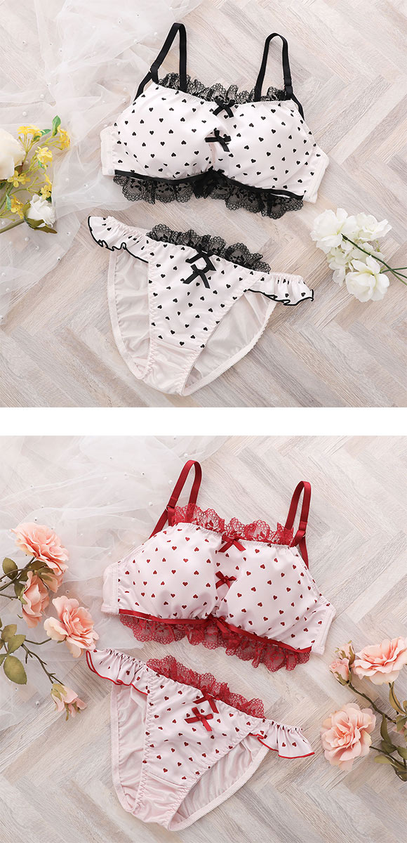 ココランジェ チャーミーハートドット ブラジャー ショーツ セット COCO Linge 大きいサイズ