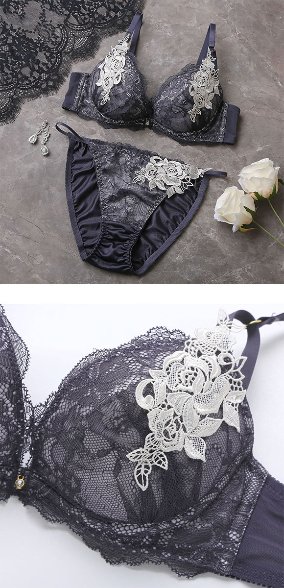 ココランジェ エレガントレーシーモチーフ ブラジャー ショーツ セット COCO Linge