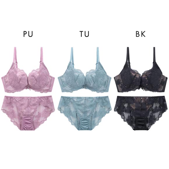ココランジェ ソフィスティレース ブラジャー ショーツ セット 脇高 モールドカップ 総レース 大きいサイズ COCO Linge