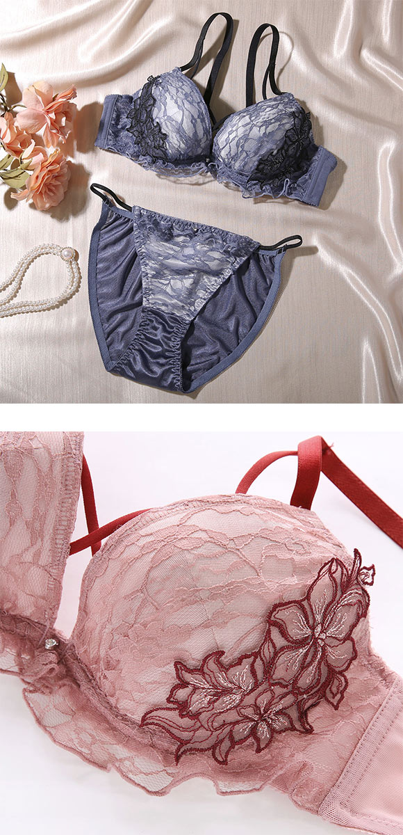 ココランジェ レーシーフラワーコード ブラジャー ショーツ