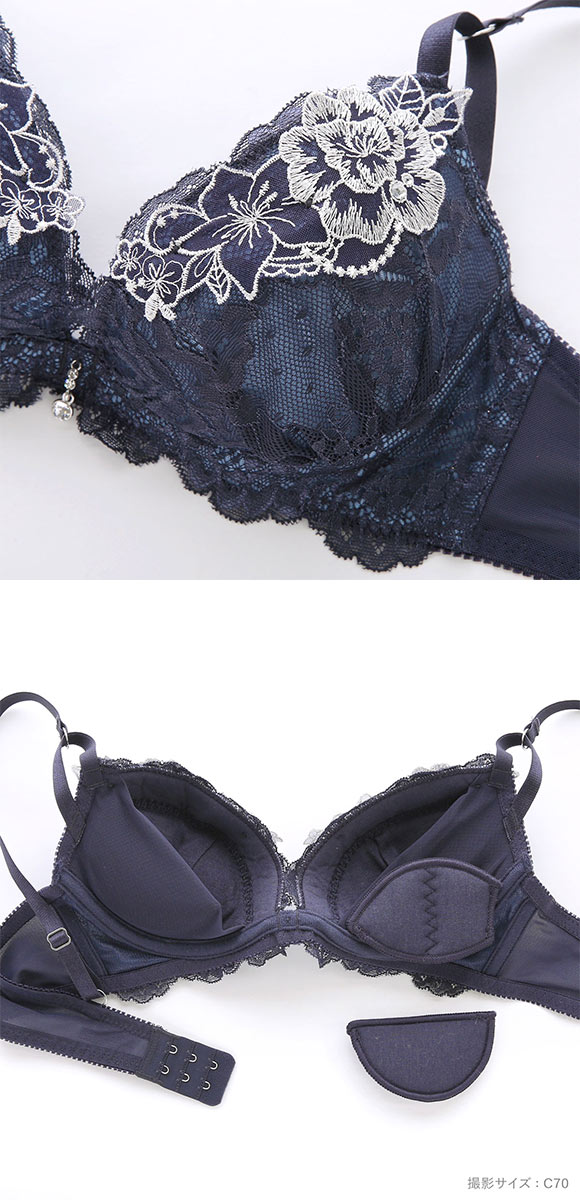 セントオードリー ティアラ シークレットトゥインクルフラワー 3/4カップ ブラショーツセット ABCDEF バックレース St.Audrey tiara