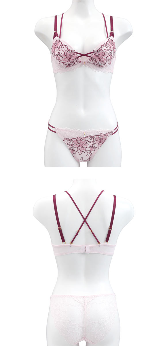 セントオードリー ティアラ グラマラスフラワーコード 3/4カップ ブラジャー ショーツ セット ABCDEF バックレース St.Audrey tiara