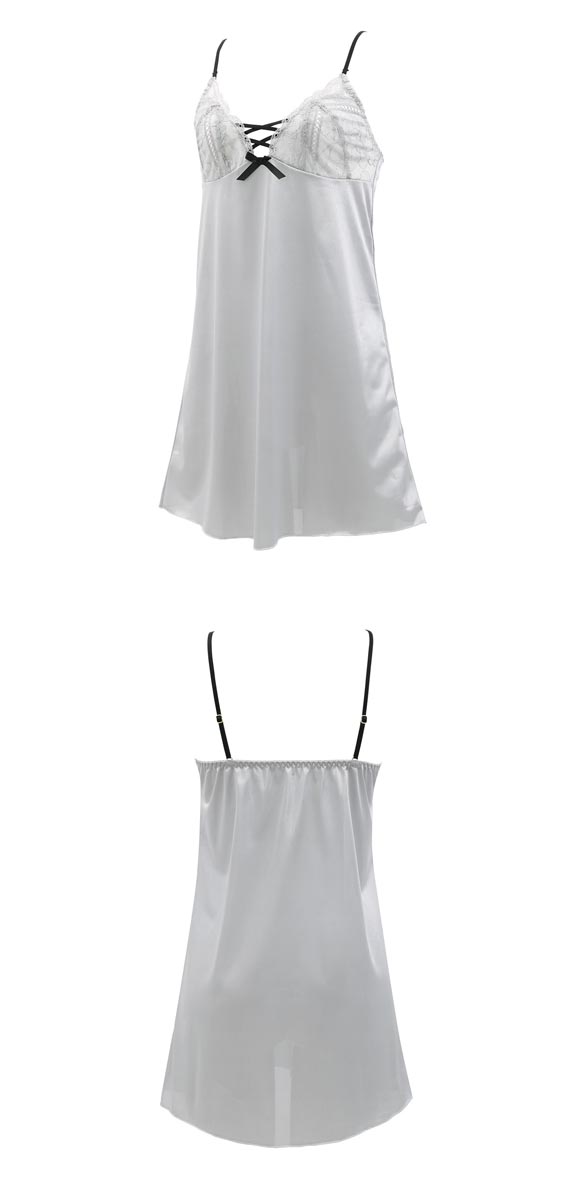 ココランジェ スモーキーレースアップ ランジェリー スリップ 75cm丈 COCO Linge