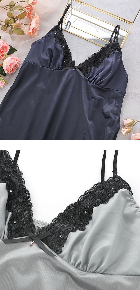 ココランジェ クラシカルサテン スリップ ランジェリー COCO Linge