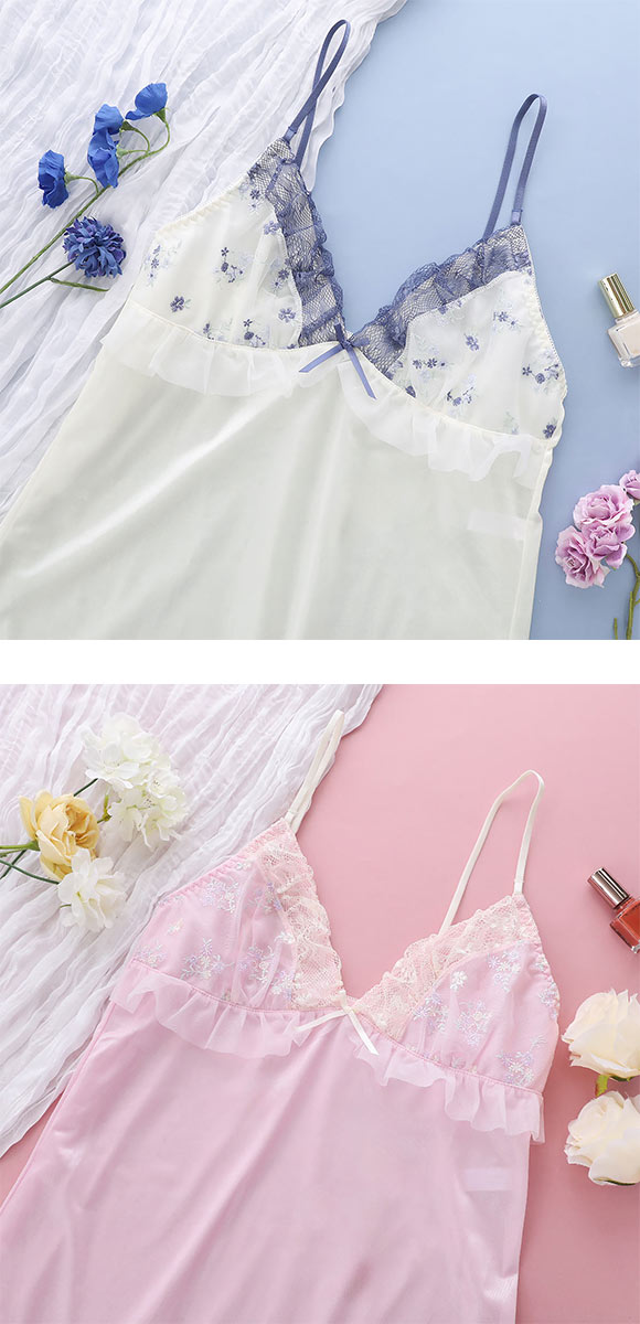 cocoページ ココランジェ プチフラワーメロー スリップ 75cm ランジェリー