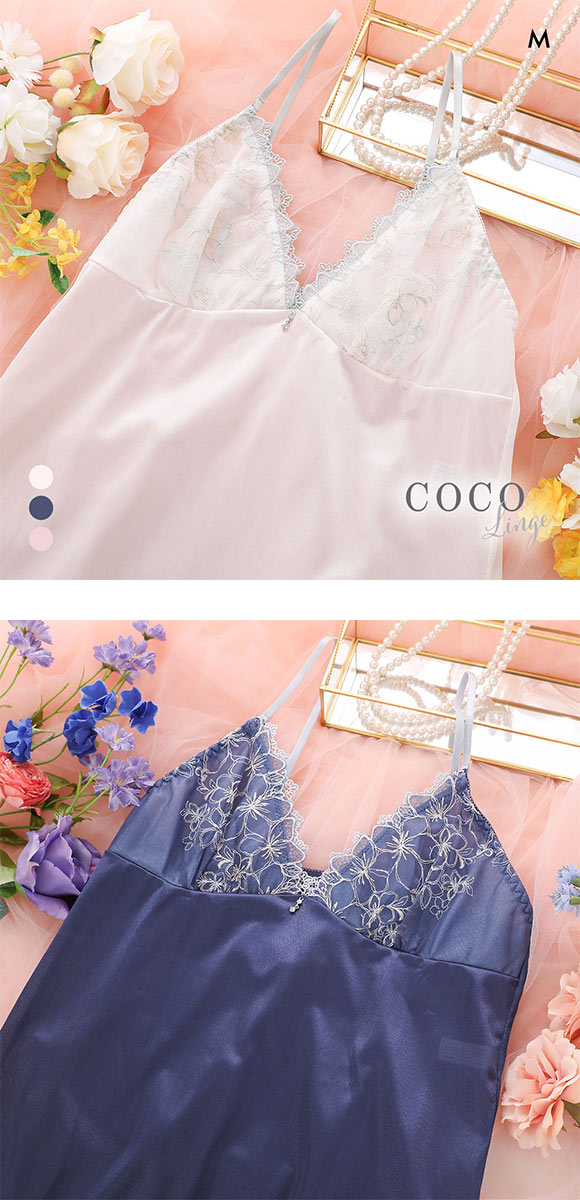 ココランジェ エクランフルール 75cm スリップ ランジェリー COCO Linge