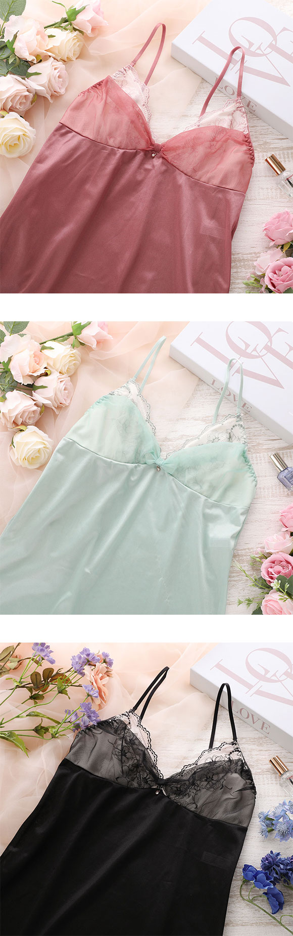 ココランジェ スモーキーヴェール スリップ 75cm ランジェリー COCO Linge