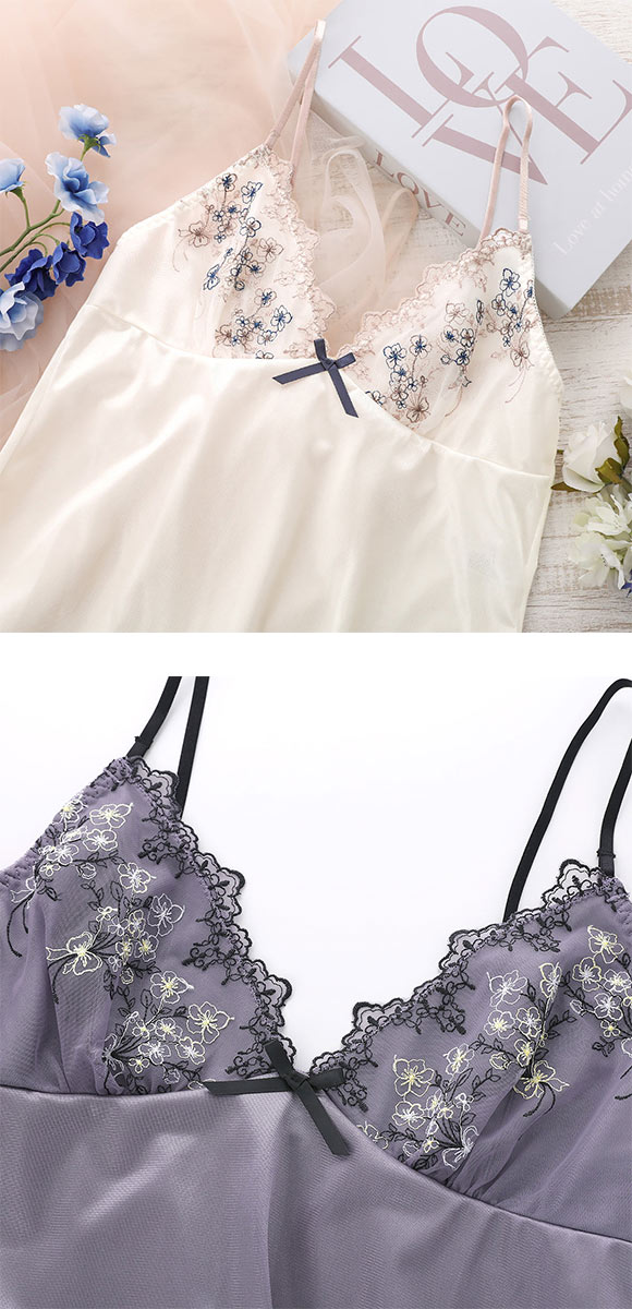 ココランジェ セレーナブーケ スリップ ロングキャミソール ランジェリー COCO Linge