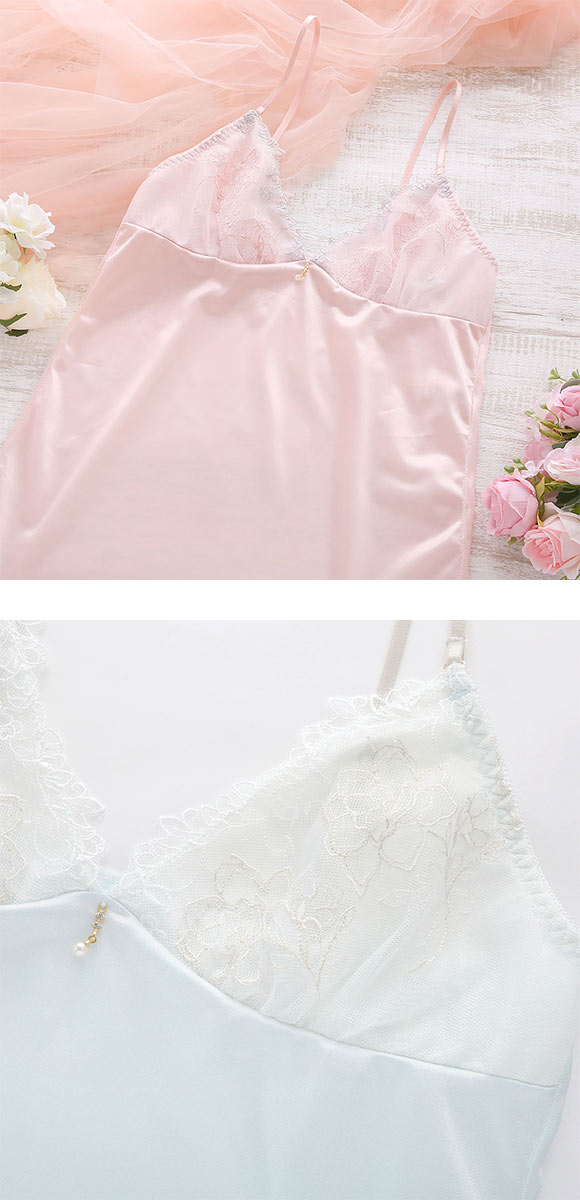 ココランジェ クラリティパール スリップ ロングキャミソール