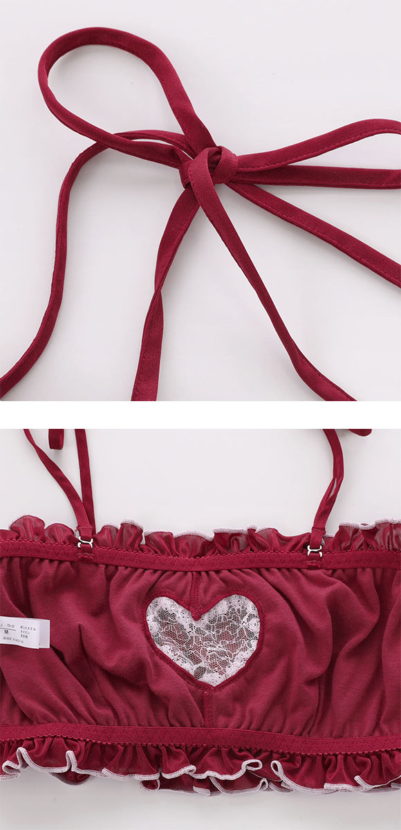 ココランジェ ラブリーハートサテン ノンワイヤー ブラジャー ショーツ セット COCO Linge