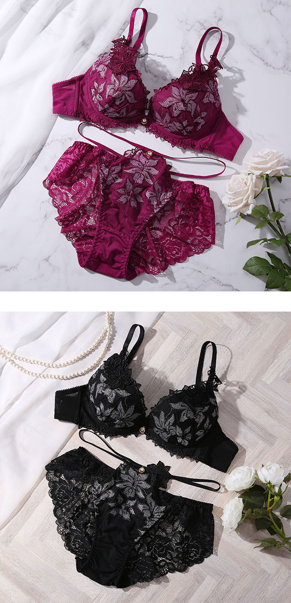 セントオードリー St.Audrey tiara フルールリュクス SHIROHATO別注 ブラジャー ショーツ セット バックレース