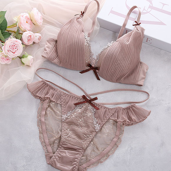 ココランジェ ガーリーチュールプリーツ ブラジャー ショーツ