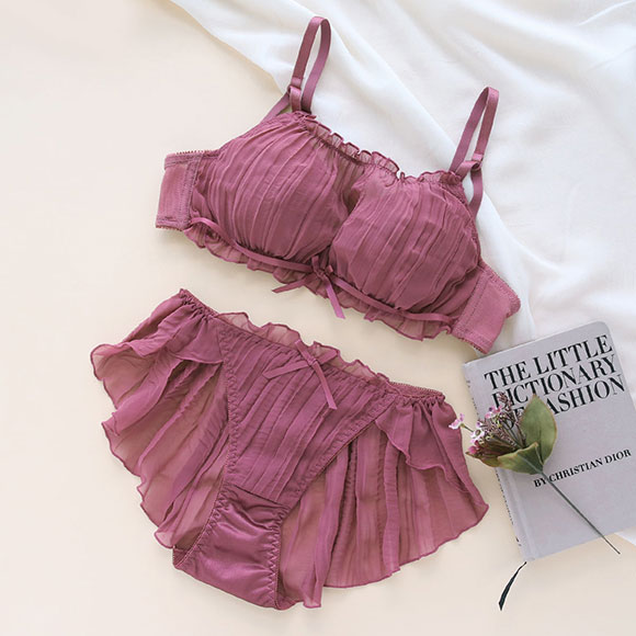 ココランジェ COCO Linge フラッフィシフォン ブラジャー フレア ショーツ セット SHIROHATO 別注 大きいサイズ