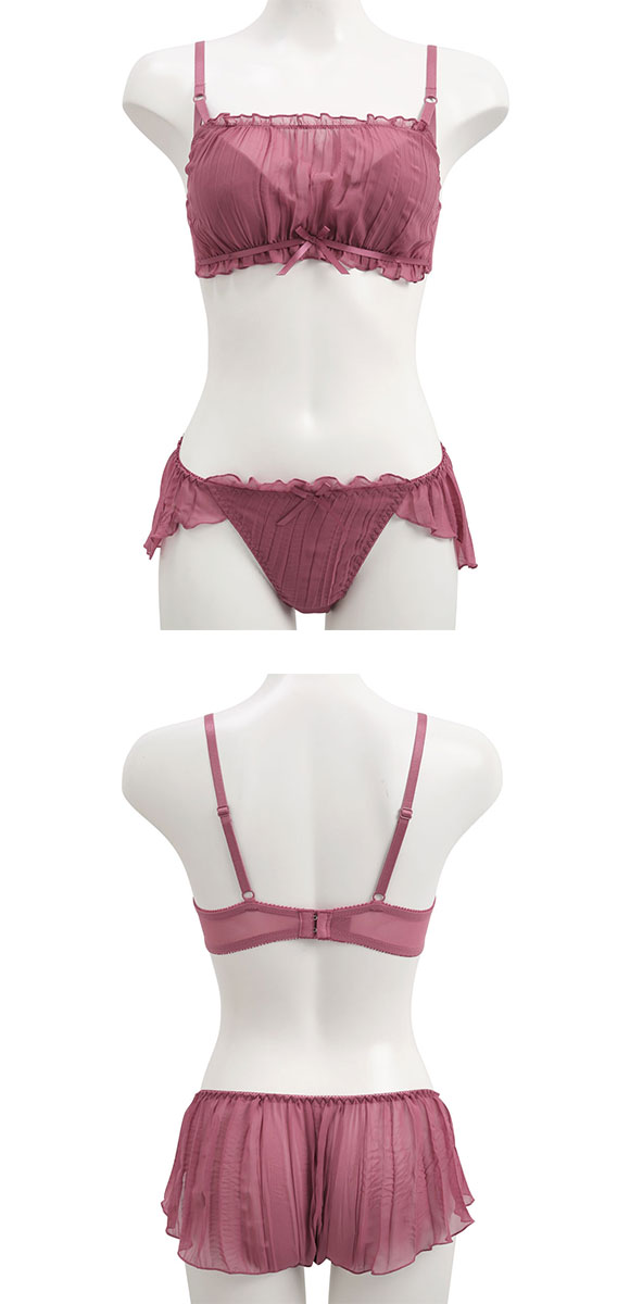 ココランジェ COCO Linge フラッフィシフォン ブラジャー フレア ショーツ セット SHIROHATO 別注 大きいサイズ