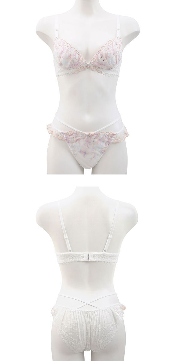 セントオードリー ティアラ ジュエルバタフライ SHIROHATO別注 ブラジャー ショーツ セット 谷間 バックレース ストリング St.Audrey tiara