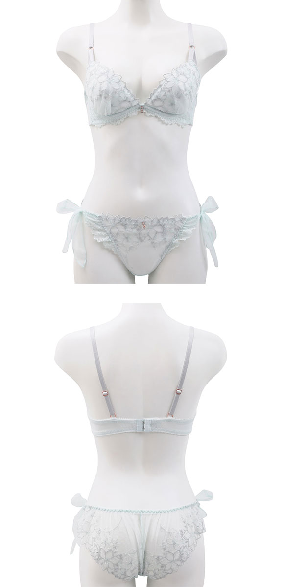 ココランジェ リバティーシャインフラワー ブラジャー ショーツ セット SHIROHATO別注 谷間 サイドリボン バックレース COCO Linge 大きいサイズ