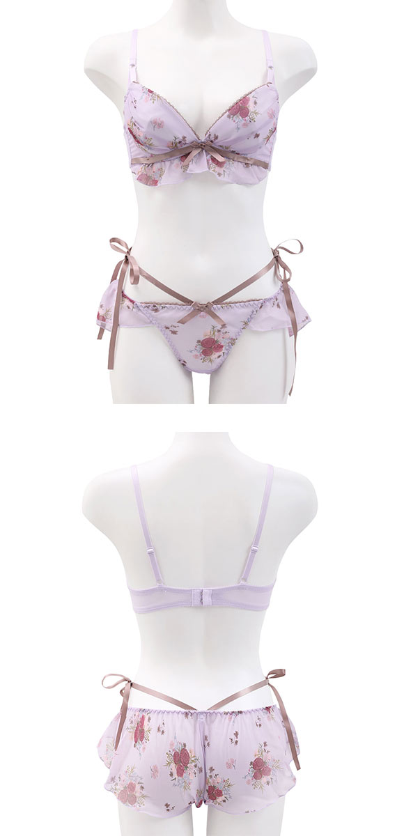 ココランジェ レトロフラワードレス ブラジャー ショーツ セット フレアショーツ COCO Linge 大きいサイズ