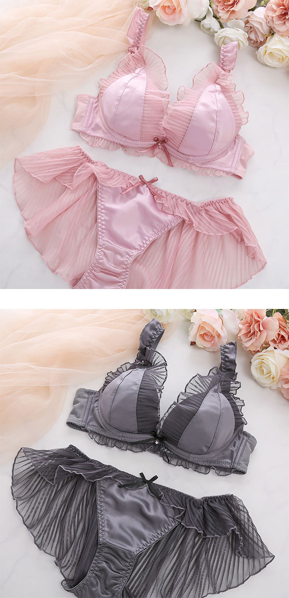 ココランジェ メルティプリーツ ブラジャー フレア ショーツ セット