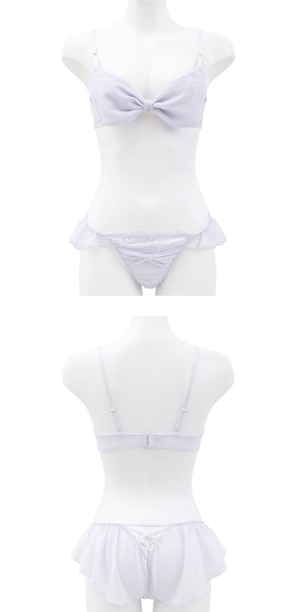 ココランジェ スパークルリボン ブラジャー フレア ショーツ セット SHIROHATO 別注 COCO Linge 大きいサイズ
