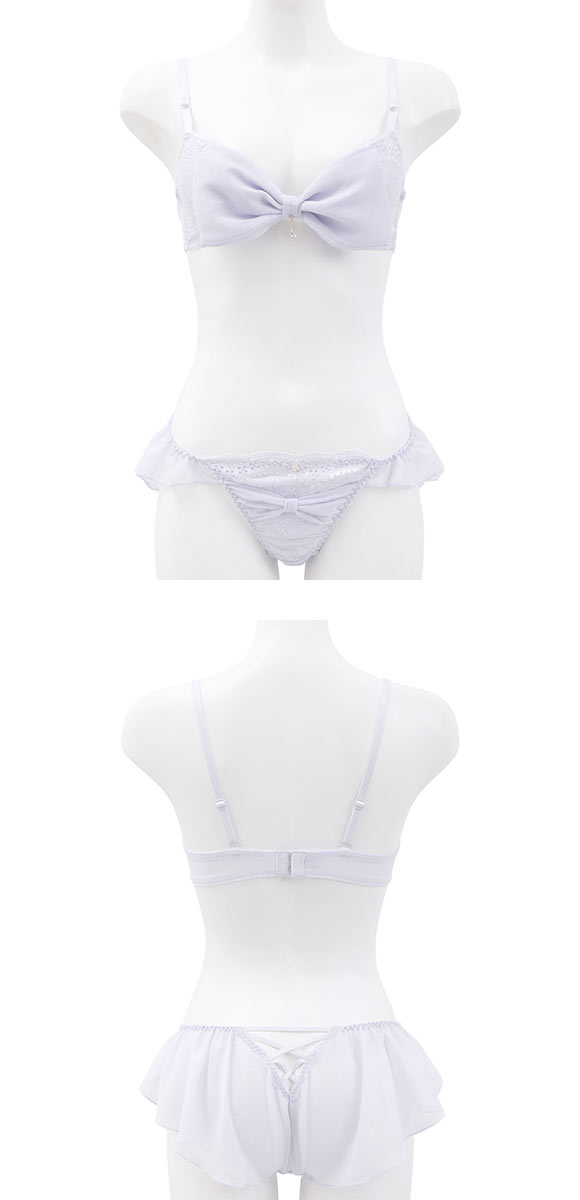 ココランジェ スパークルリボン ブラジャー フレア ショーツ セット SHIROHATO 別注 COCO Linge 大きいサイズ