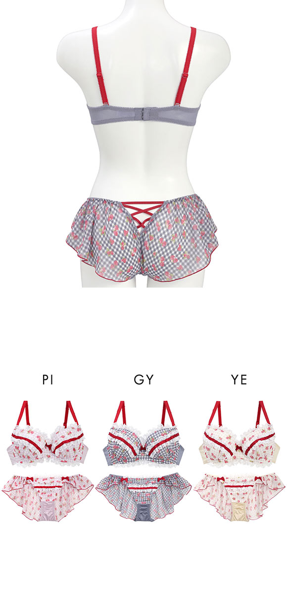 ココランジェ ガーリースウィートストロベリー ブラジャー フレア ショーツ セット SHIROHATO別注 COCO Linge