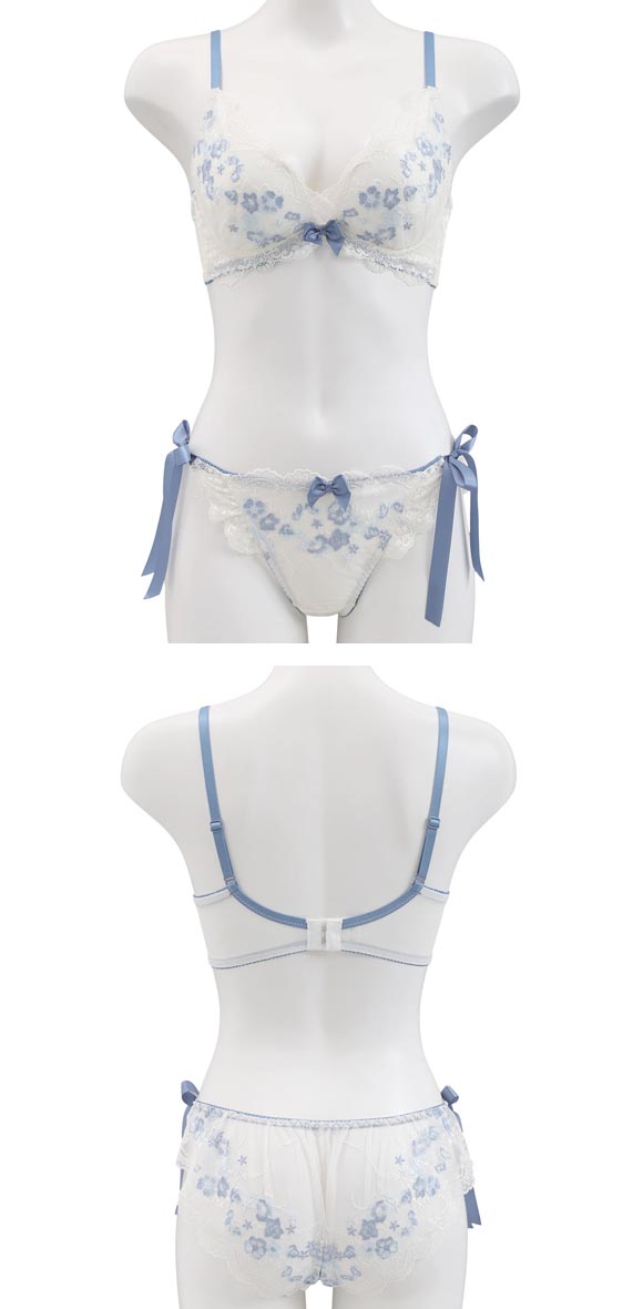 ココランジェ ファンシーフルール SHIROHATO別注 ブラジャー サイドリボン ショーツ セット ABCDEF 大きいサイズ COCO Linge