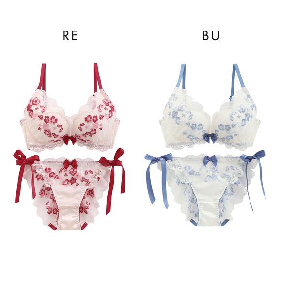 ココランジェ ファンシーフルール SHIROHATO別注 ブラジャー サイドリボン ショーツ セット ABCDEF 大きいサイズ COCO Linge