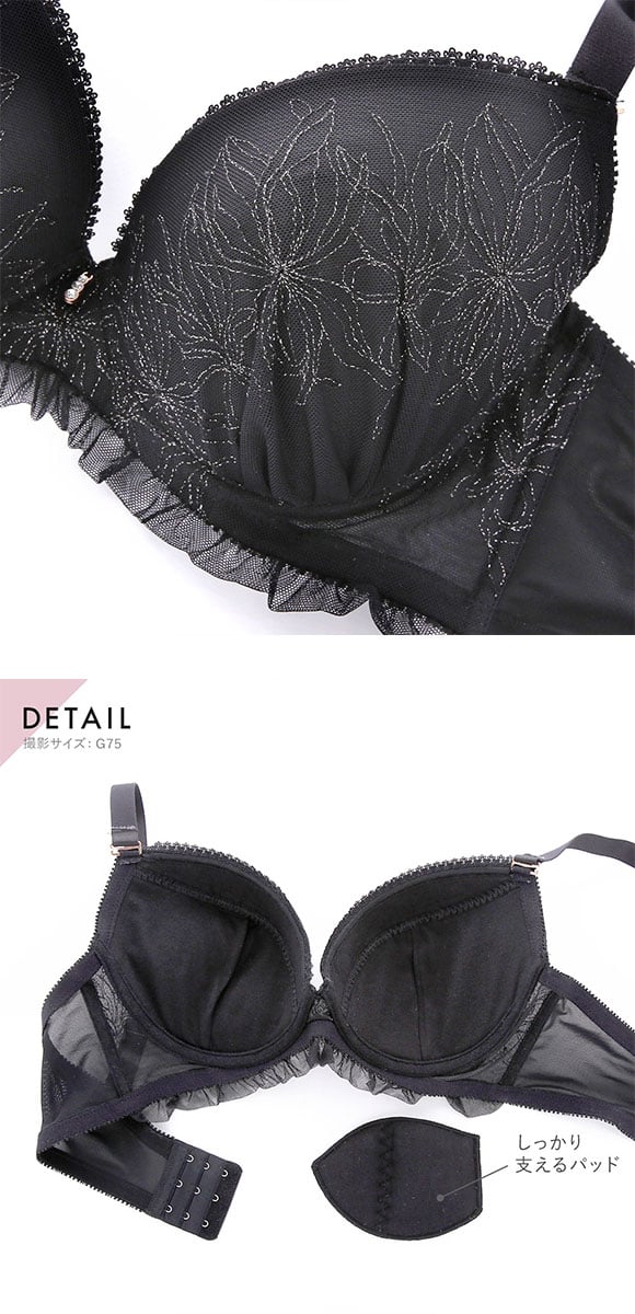 ココランジェ COCO Linge ダズリンフラワー ブラジャー ショーツ セット 総レース SHIROHATO別注 GHI バックレース サイドリボン