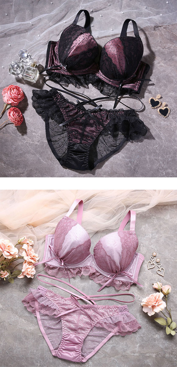 ココランジェ ドッティーティーズ ブラジャー ショーツ セット バックレース ストリング SHIROHATO別注 GHI 大きいサイズ COCO Linge