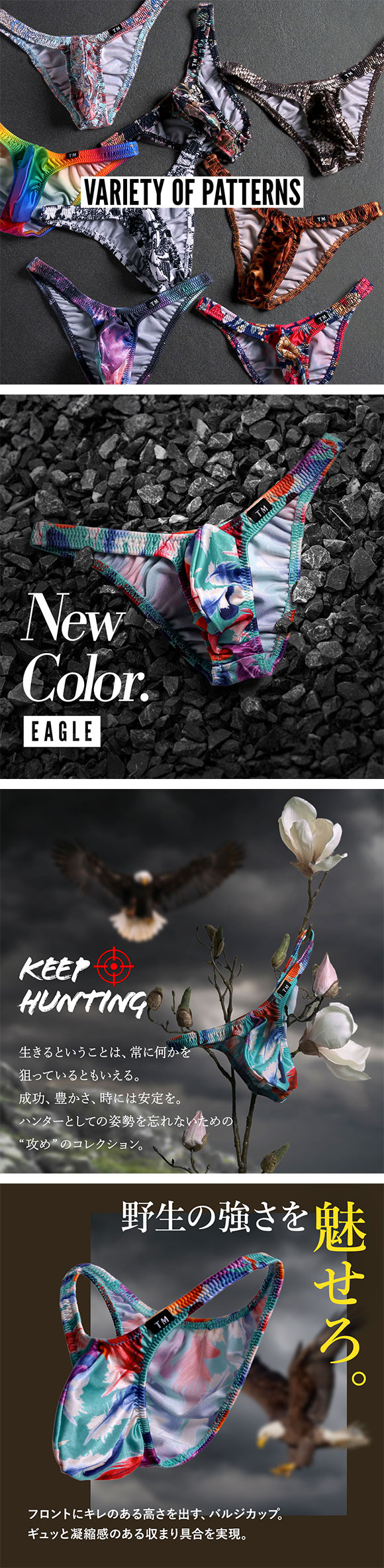 ティーエム コレクション TM collection × SHIROHATO コラボ YKS Variety of patterns ハーフバック ビキニ ブリーフ M L LL