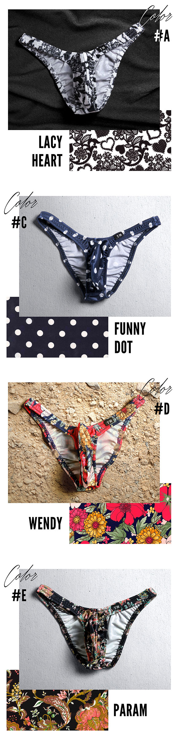 ティーエム コレクション TM collection × SHIROHATO コラボ YKS Variety of patterns ハーフバック ビキニ ブリーフ M L LL