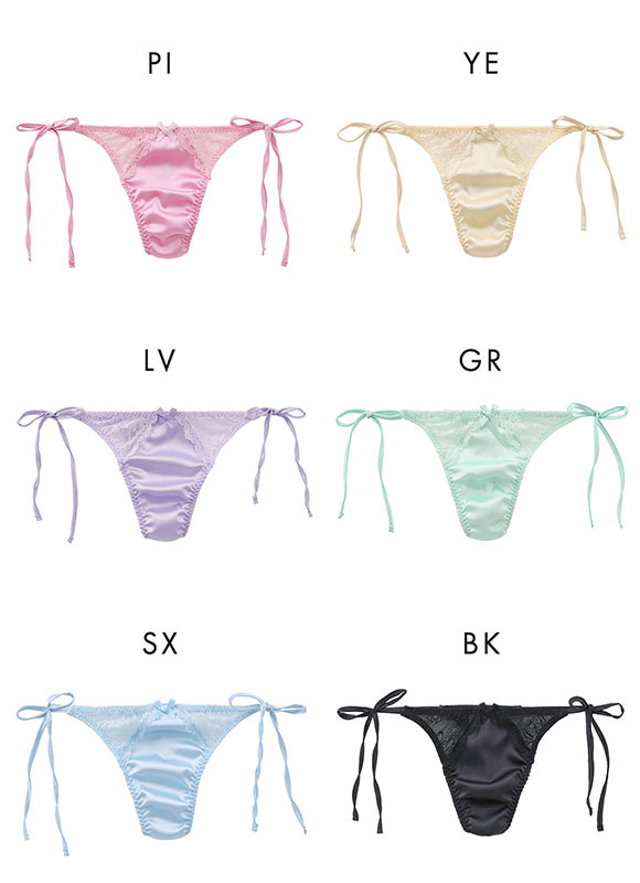 ユニセックス Satin x Lace cute TB Tバック ショーツ ジェンダーレス 男女兼用 TM uniSeX
