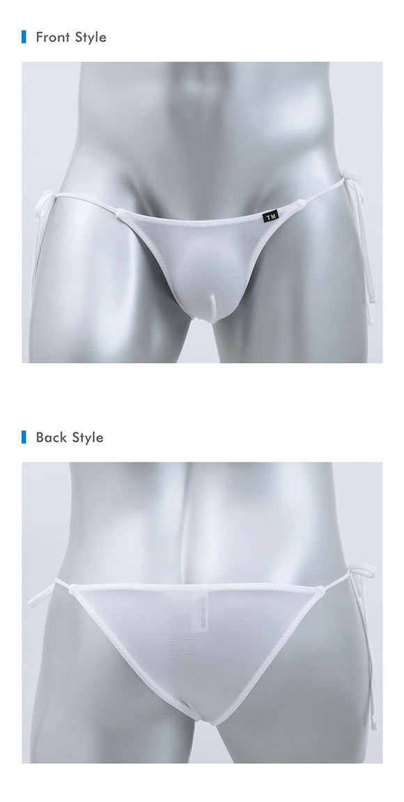 ティーエム コレクション T2M2 サイドリボン ハーフバック ML 透け メンズ ビキニ ブリーフ セクシー 前閉じ TM collection