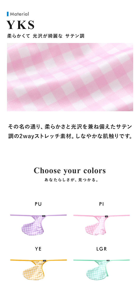 ティーエム コレクション YKS ギンガムチェック Sharp G-STRING メンズ Tバック Gストリング ビキ二 TM collection