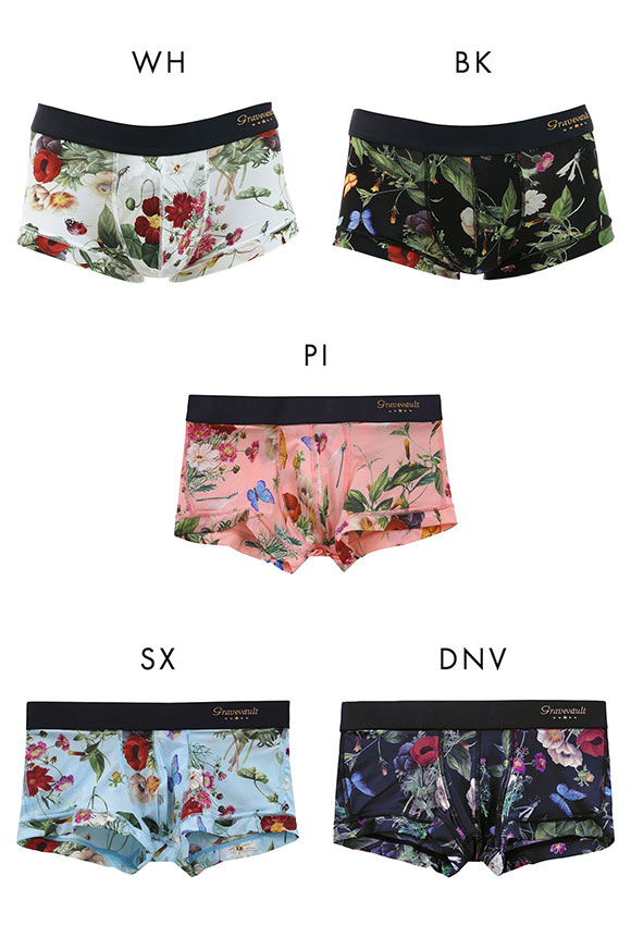 グレイブボールトGravevault フローラプリント ローライズボクサーパンツ