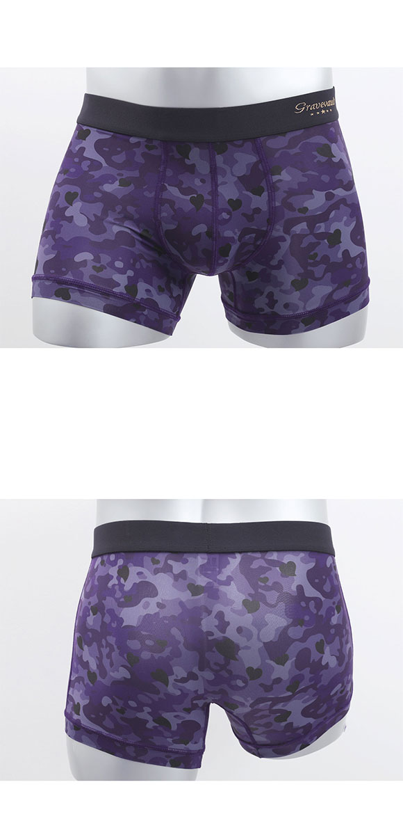 グレイブボールトGravevault Love camouflage ボクサーパンツ ショート メンズ 前とじ S M L 3051912
