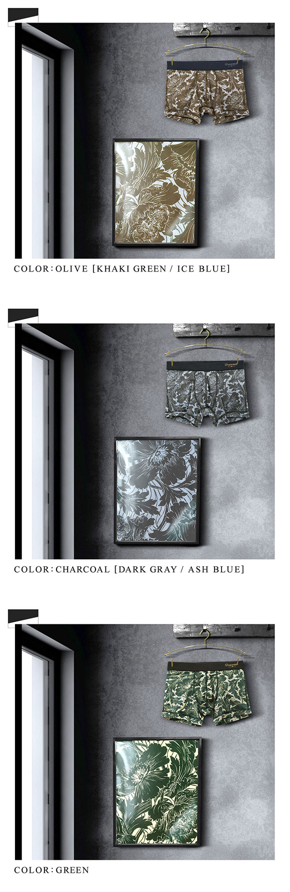 グレイブボールト Gravevault×SHIROHATO 別注 限定カラー FLOWER ボクサーパンツ ショート メンズ 前とじ S M L XL 3051942