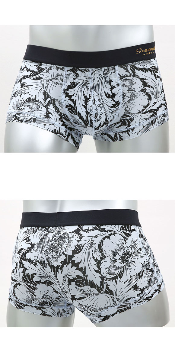 グレイブボールト Gravevault FLOWER ローライズ ボクサーパンツ メンズ 前とじ S M L