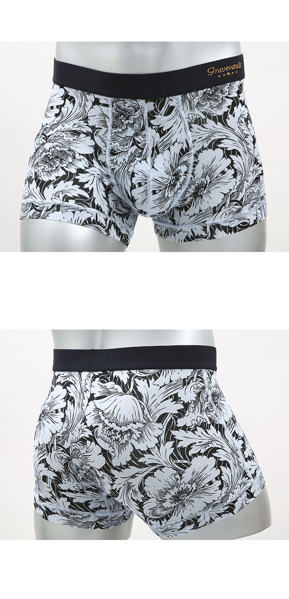 グレイブボールト Gravevault FLOWER ショート ボクサーパンツ メンズ 前とじ S M L