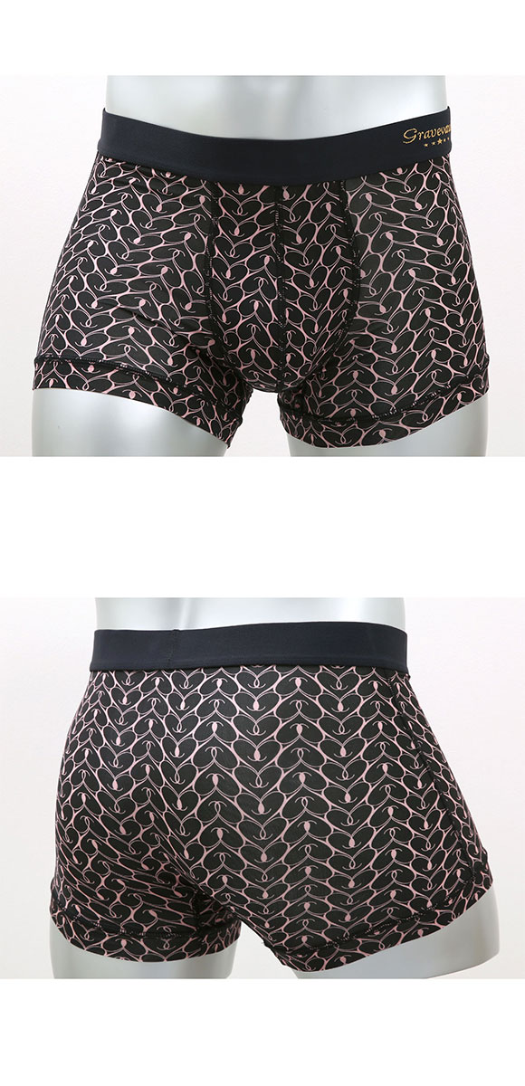 グレイブボールト Gravevault graphicheart ボクサーパンツ ショート メンズ 前とじ S M L
