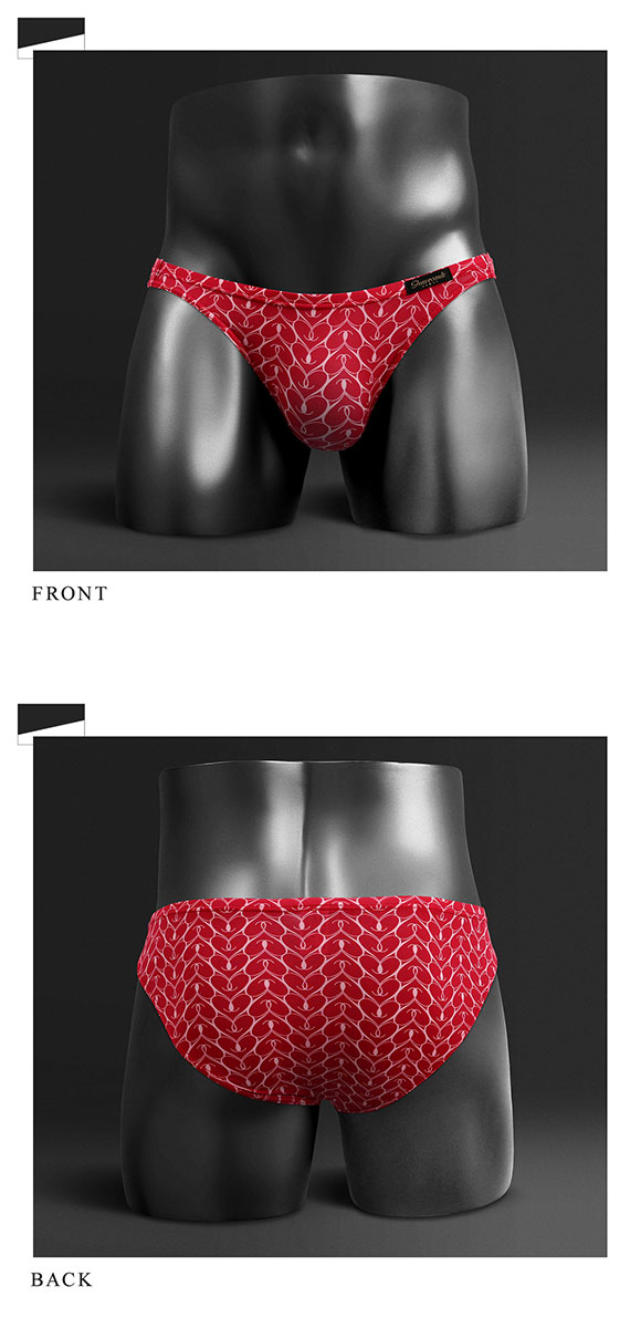 グレイブボールト Gravevault×SHIROHATO 別注 限定カラー Graphic heart フルバック ビキニ  M L ブリーフ メンズ 前とじ 3052255