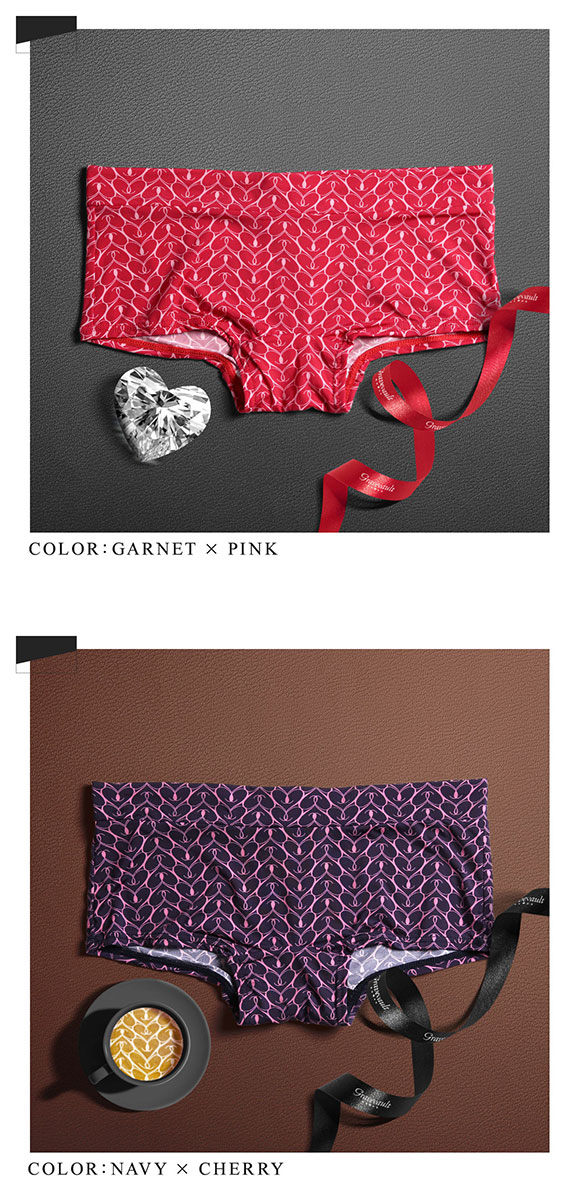 グレイブボールト Gravevault×SHIROHATO 別注 限定カラー Graphic heart ボーイレングスショーツ ML ペア ボクサーパンツ レディース 3052259