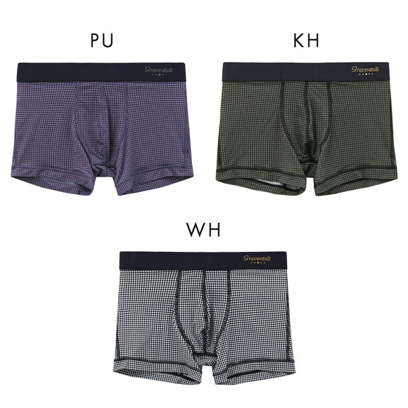 グレイブボールト Gravevault Houndstooth ショートボクサーパンツ SML メンズ 前閉じ 日本製
