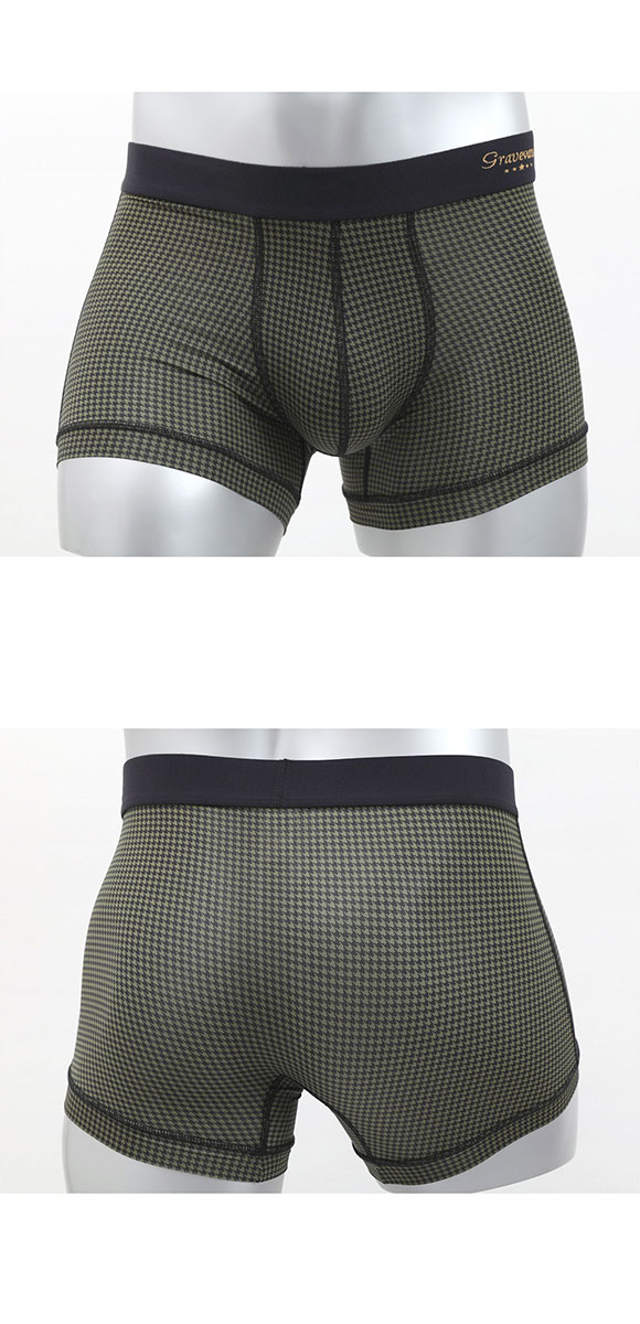 グレイブボールト Gravevault Houndstooth ショートボクサーパンツ XL メンズ 前閉じ 日本製